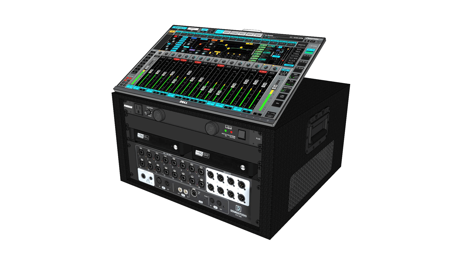 Waves eMotion LV1 16-channel Complete Live Mixing System with Axis One,  Impact-C Server, & STG-1608