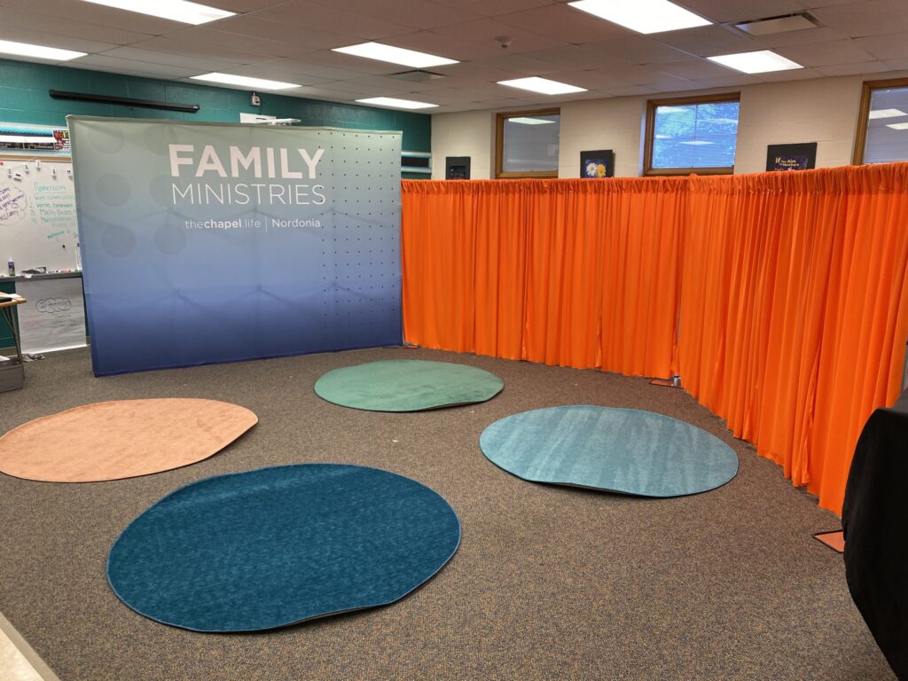 Create more (or less) space in your venue with these four portable church dividers.