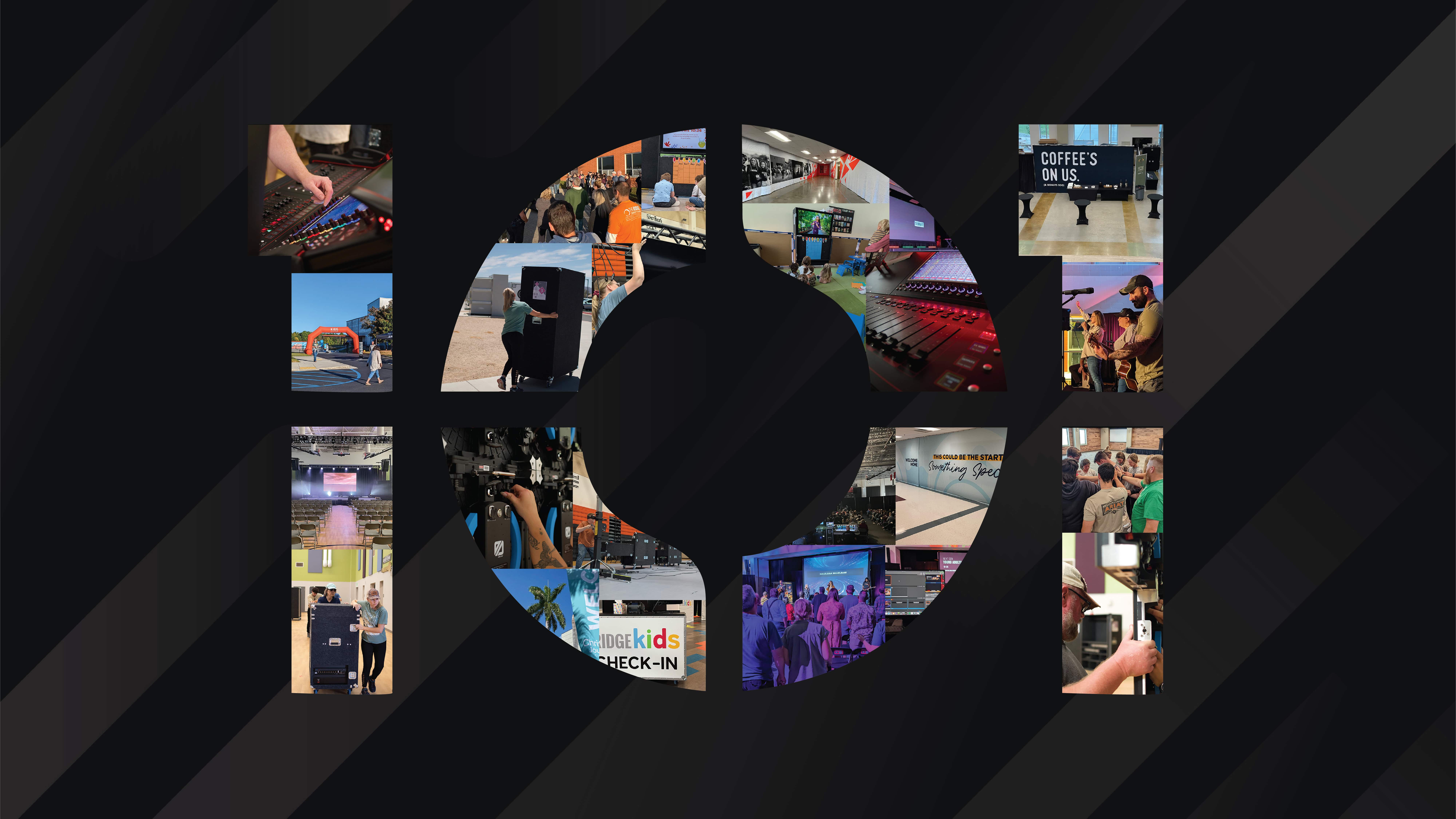 Professional portable church equipment setup for events and worship services.